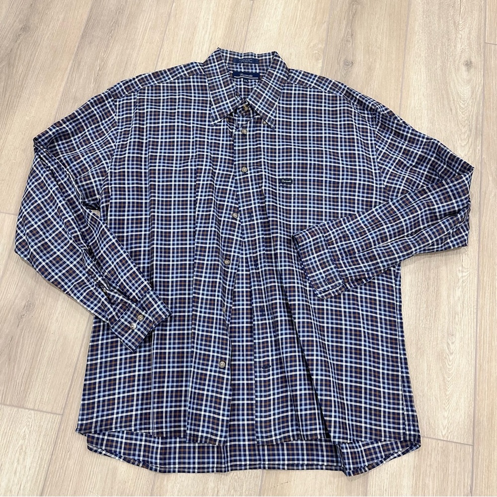 Faconnable long sleeve button down collared blue … - image 1
